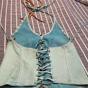 Womens leather halter top